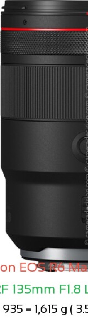 Canon R6 III with Canon RF 135mm F1.8 L IS USM Lens Size