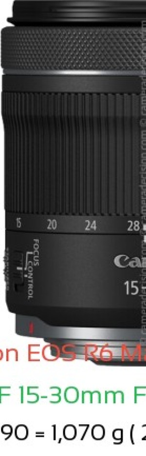 Canon R6 III with Canon RF 15-30mm F4.5-6.3 IS Lens Size