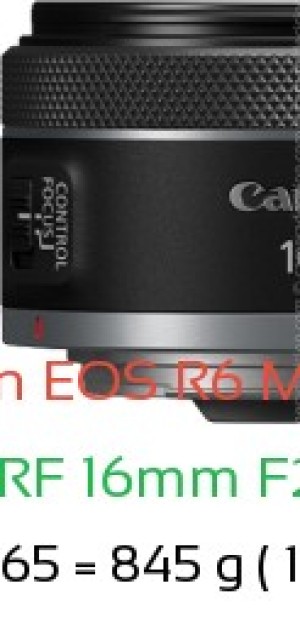 Canon R6 III with Canon RF 16mm F2.8 STM Lens Size