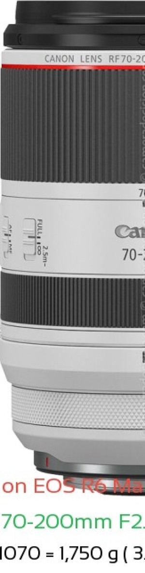 Canon R6 III with Canon RF 70-200mm F2.8L IS USM Lens Size