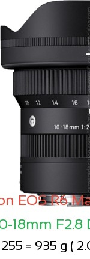 Canon R6 III with Sigma 10-18mm F2.8 DC DN C Lens Size