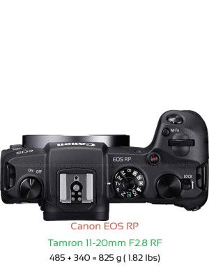 Canon RP with Tamron 11-20mm F2.8 RF Lens Size