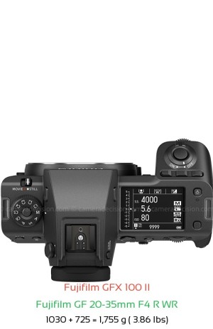 Fujifilm GFX 100 II with Fujifilm GF 20-35mm F4 R WR Lens Size