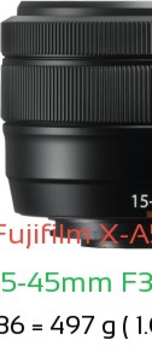 Fujifilm X-A5 with Fujifilm XC 15-45mm F3.5-5.6 OIS PZ Lens Size
