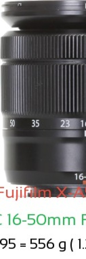 Fujifilm X-A5 with Fujifilm XC 16-50mm F3.5-5.6 OIS Lens Size
