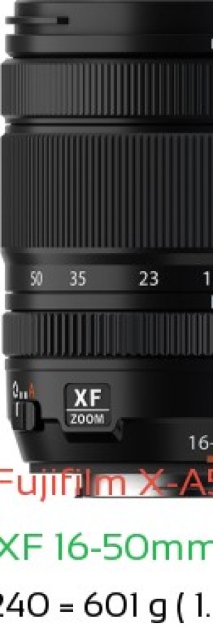 Fujifilm X-A5 with Fujifilm XF 16-50mm F2.8-4.8 Lens Size