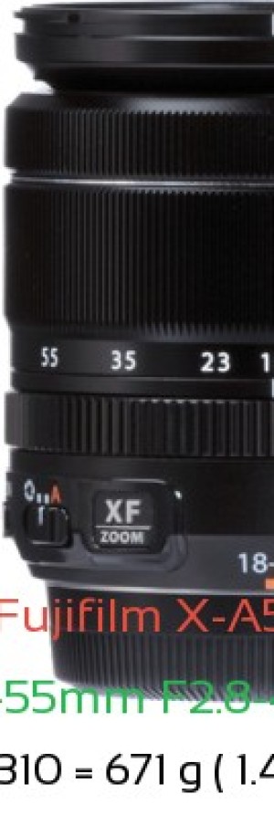 Fujifilm X-A5 with Fujifilm 18-55mm F2.8-4 R LM OIS Lens Size
