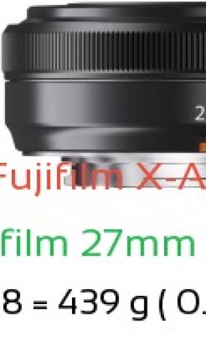 Fujifilm X-A5 with Fujifilm 27mm F2.8 Lens Size