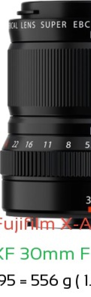 Fujifilm X-A5 with Fujifilm XF 30mm F2.8 Macro Lens Size