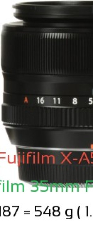 Fujifilm X-A5 with Fujifilm 35mm F1.4 R Lens Size