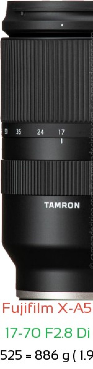 Fujifilm X-A5 with Tamron 17-70 F2.8 Di III-A VC Lens Size