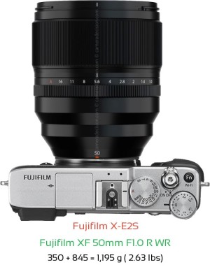Fujifilm X-E2S with Fujifilm XF 50mm F1.0 R WR Lens Size