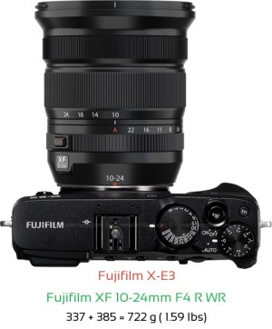 Fujifilm X-E3 with Fujifilm XF 10-24mm F4 R WR Lens Size