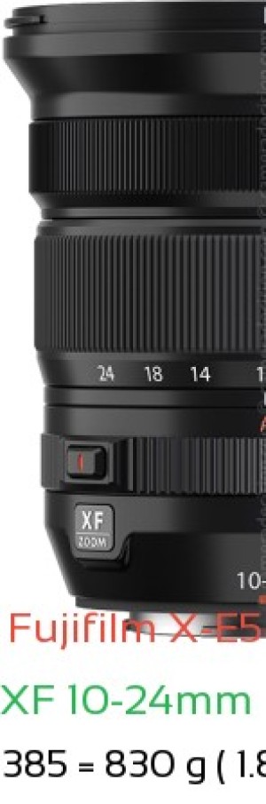 Fujifilm X-E5 with Fujifilm XF 10-24mm F4 R WR Lens Size