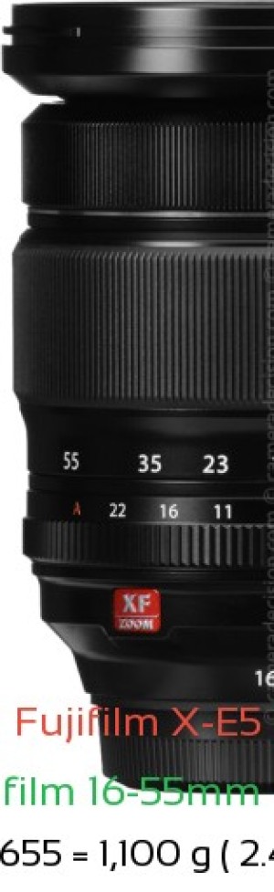 Fujifilm X-E5 with Fujifilm 16-55mm F2.8 Lens Size