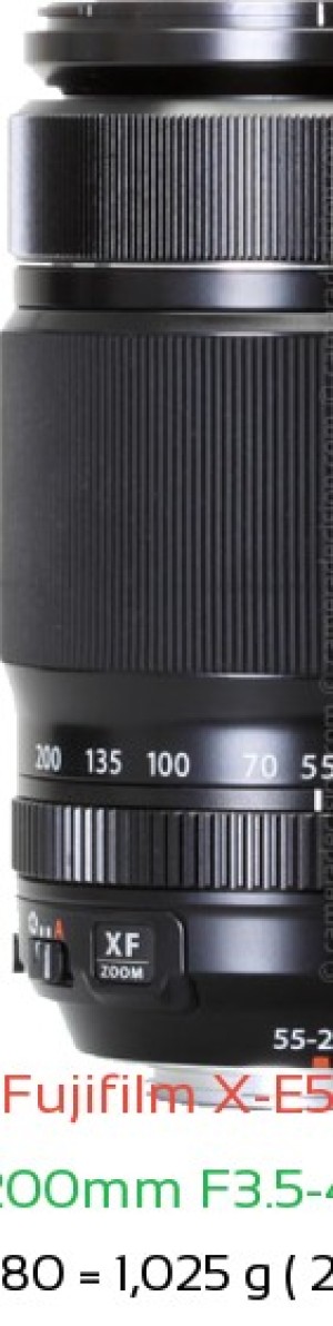 Fujifilm X-E5 with Fujifilm 55-200mm F3.5-4.8 R LM OIS Lens Size