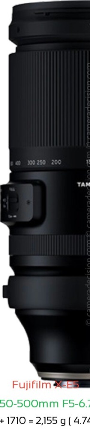 Fujifilm X-E5 with Tamron 150-500mm F5-6.7 Lens Size