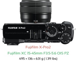 Fujifilm X-Pro2 with Fujifilm XC 15-45mm F3.5-5.6 OIS PZ Lens Size