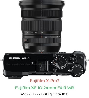 Fujifilm X-Pro2 with Fujifilm XF 10-24mm F4 R WR Lens Size