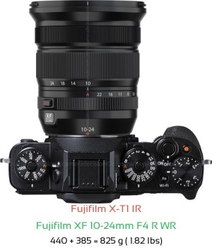 Fujifilm X-T1 IR with Fujifilm XF 10-24mm F4 R WR Lens Size