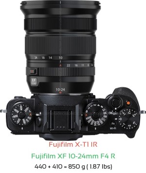 Fujifilm X-T1 IR with Fujifilm XF 10-24mm F4 R Lens Size
