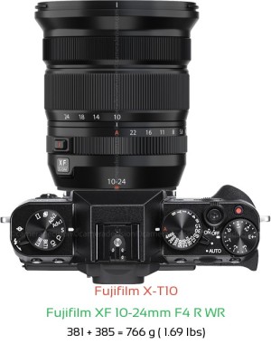 Fujifilm X-T10 with Fujifilm XF 10-24mm F4 R WR Lens Size