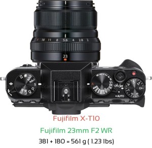 Fujifilm X-T10 with Fujifilm 23mm F2 WR Lens Size