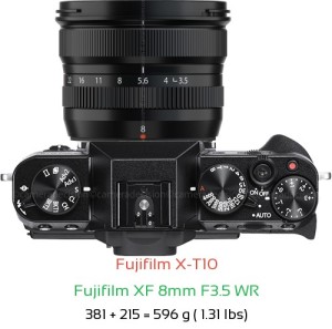 Fujifilm X-T10 with Fujifilm XF 8mm F3.5 WR Lens Size