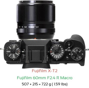 Fujifilm X-T2 with Fujifilm 60mm F2.4 R Macro Lens Size