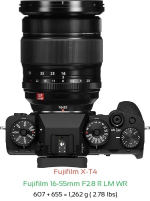 Fujifilm X-T4 with Fujifilm 16-55mm F2.8 Lens Size