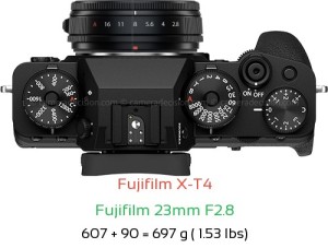 Fujifilm X-T4 with Fujifilm 23mm F2.8 Lens Size