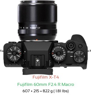 Fujifilm X-T4 with Fujifilm 60mm F2.4 R Macro Lens Size