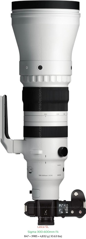 Leica SL with Sigma 300-600mm f4 Lens Size