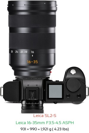 Leica SL2-S with Leica 16-35mm F3.5-4.5 ASPH Lens Size