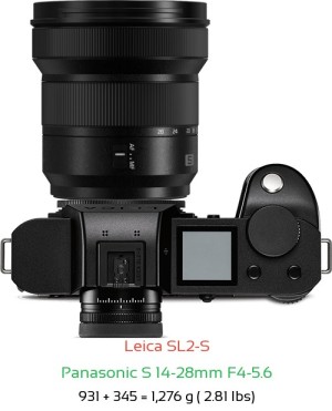 Leica SL2-S with Panasonic S 14-28mm F4-5.6 Lens Size