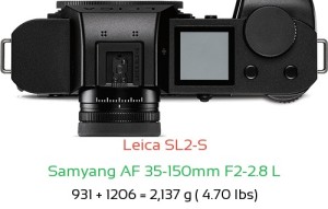 Leica SL2-S with Samyang AF 35-150mm F2-2.8 L Lens Size