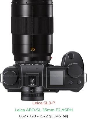 Leica SL3-P with Leica APO-SL 35mm F2 ASPH Lens Size