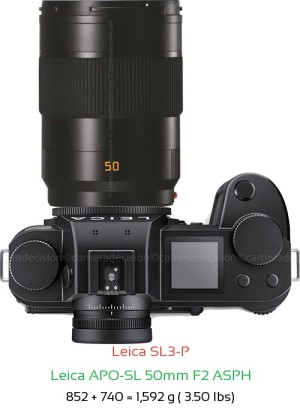 Leica SL3-P with Leica APO-SL 50mm F2 ASPH Lens Size