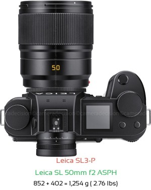 Leica SL3-P with Leica SL 50mm f2 ASPH Lens Size