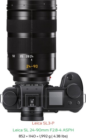 Leica SL3-P with Leica SL 24-90mm F2.8-4 ASPH Lens Size