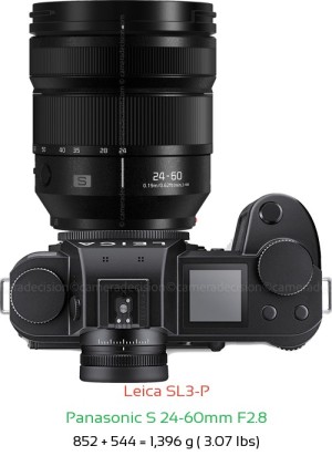 Leica SL3-P with Panasonic S 24-60mm F2.8 Lens Size