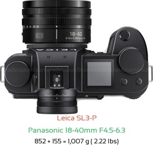 Leica SL3-P with Panasonic 18-40mm F4.5-6.3 Lens Size