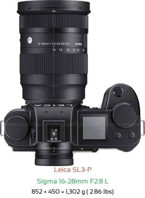Leica SL3-P with Sigma 16-28mm F2.8 L Lens Size