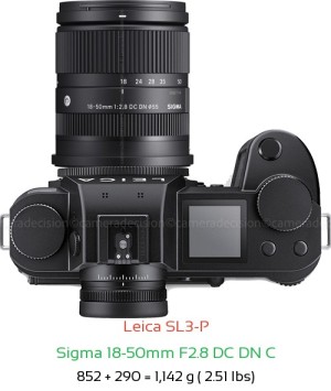 Leica SL3-P with Sigma 18-50mm F2.8 DC DN C Lens Size