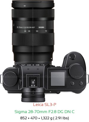 Leica SL3-P with Sigma 28-70mm F2.8 DG DN C Lens Size