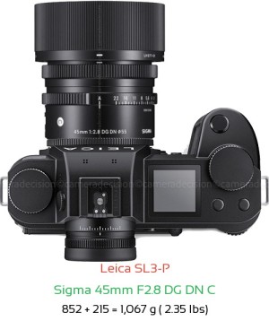 Leica SL3-P with Sigma 45mm F2.8 DG DN C Lens Size