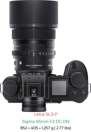 Leica SL3-P with Sigma 65mm F2 DG DN Lens Size