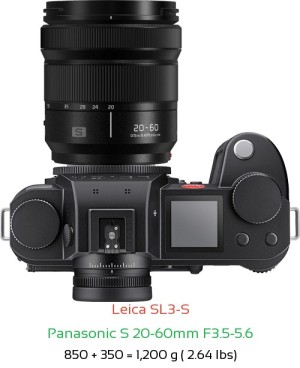Leica SL3-S with Panasonic S 20-60mm F3.5-5.6 Lens Size