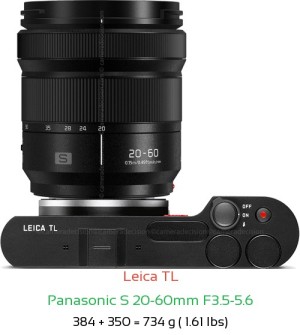 Leica TL with Panasonic S 20-60mm F3.5-5.6 Lens Size