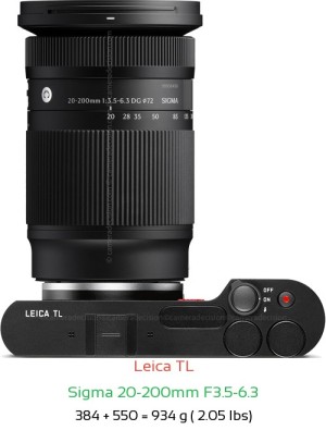 Leica TL with Sigma 20-200mm F3.5-6.3 Lens Size
